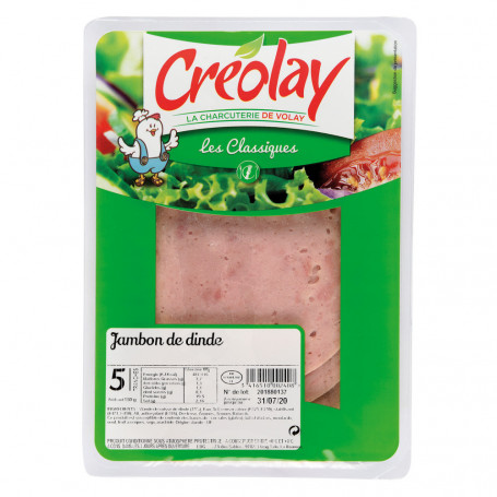 JAMBON DE DINDE X5 - CREOLAY - 150G