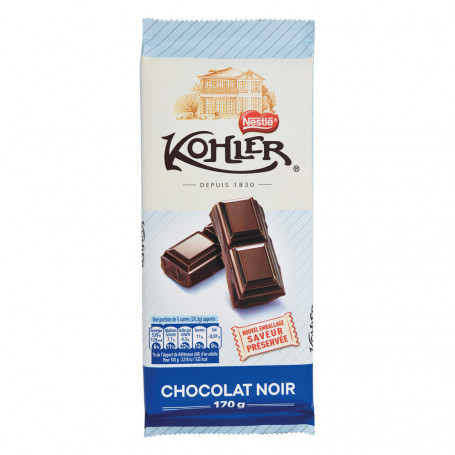 TABLETTE DE CHOCOLAT NOIR SUPERIEUR KOHLER NESTLE 170GRS