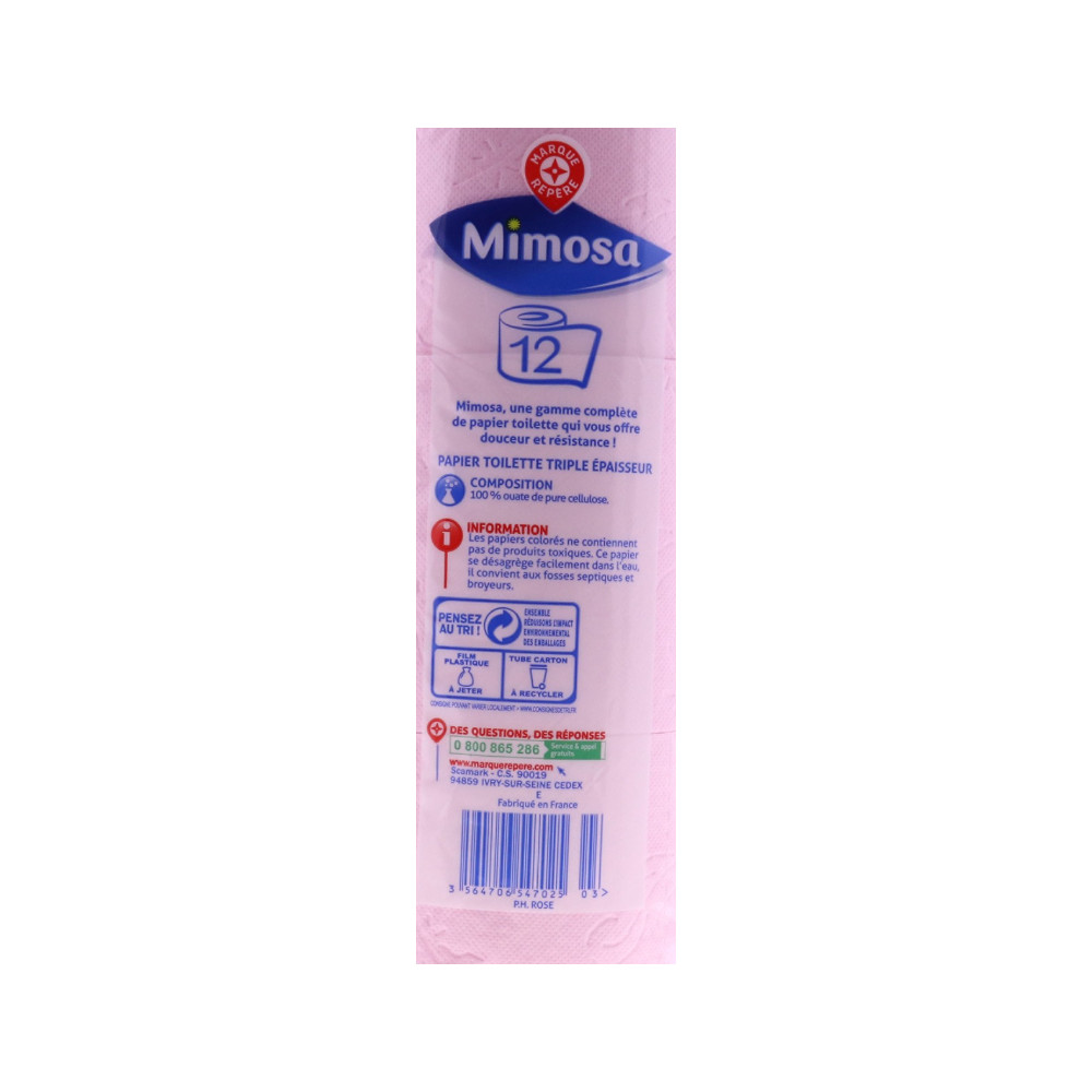 papier hygiénique ultra confort décoré (3 plis) x 6 - MIMOSA au meilleur  prix