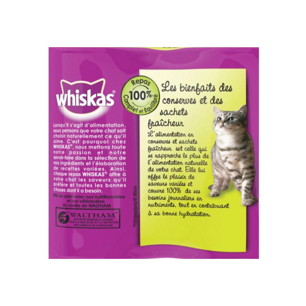 Grossiste Pâtée pour chat en gelée viandes/4 variétés 4x390g - WHISKAS