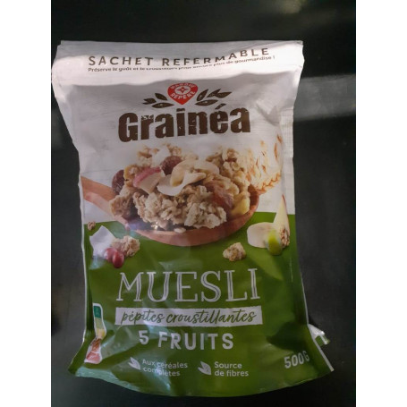 CEREALES MUESLI CROUSTILLANT AUX FRUITS BRIN DE JOUR 500GRS