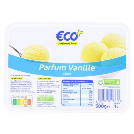 Glace Parfum Vanille - ECO+ - 1L Glace Parfum Vanille - ECO+ - 1L