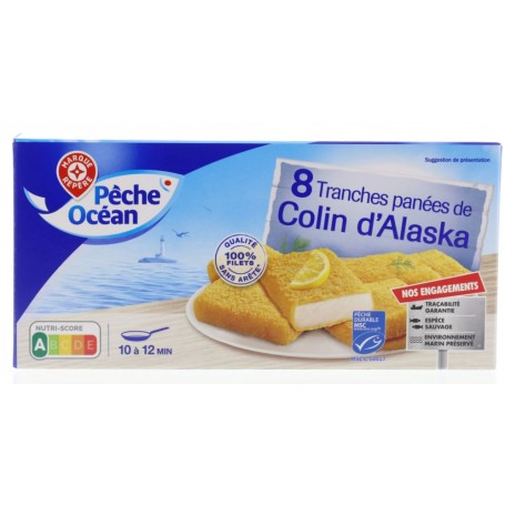 Tranches Panées de Colin Alaska x8 - PECHE OCEAN - 400g