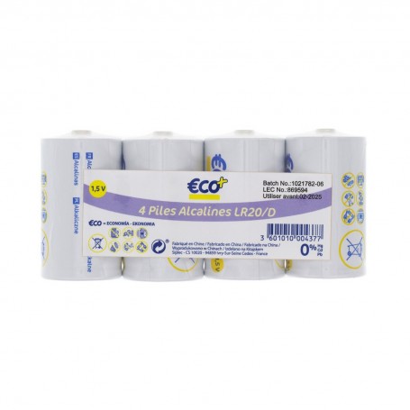 PILE ALCALI LR20X4 SACH ECO+ 1