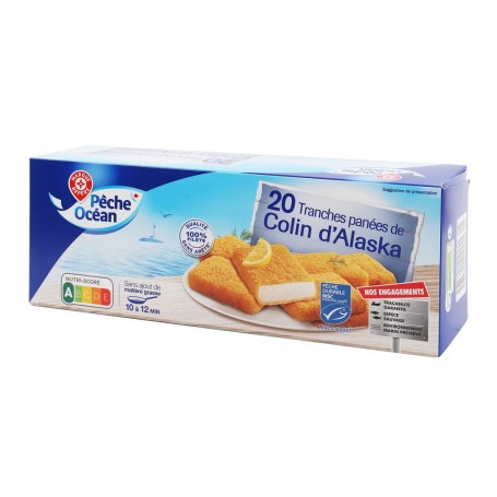 20 TRANCHE PANEES COLIN ALASKA -PECHE OCEAN-1KG