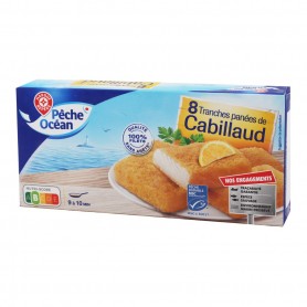 8 TRANCHES PANEES CABILLAUD-PECHE OCEAN-400G