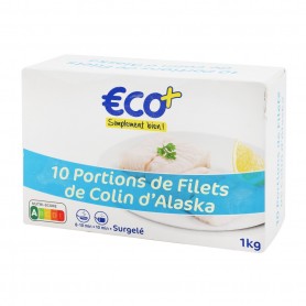 10 TRANCHES FILETS COLIN D'ALASKA-ECO+ -1KG