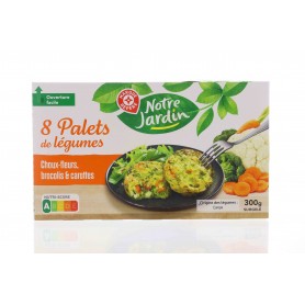 8 PALETS LEGUMES CHOUX FLEUR/BROCOLIS/CAROTTES-NOTRE JARDIN-300G
