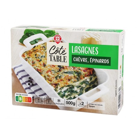 LASAGNES CHEVRE EPINARDS 500G SURG