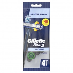 Gillette Blue3 Smooth Rasoirs Jetables X4, Pour Homme