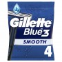 Gillette Blue3 Smooth Rasoirs Jetables X4, Pour Homme