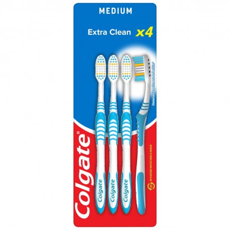 COLGATE EXTRA CLEAN BROSSE A DENT MEDIUM X4 PRET-A-VENDRE