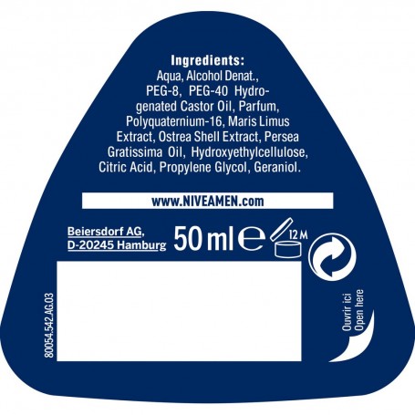 Déodorant Bille Homme Anti-odeurs Fresh Ocean NIVEA MEN le roll-on de 50ml