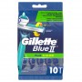 Gillette Blue II Plus Slalom Rasoirs Jetables Pour Homme x 10