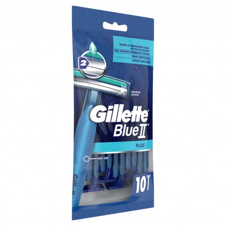 Gillette Blue II Plus Rasoirs Jetables Pour Homme x 10