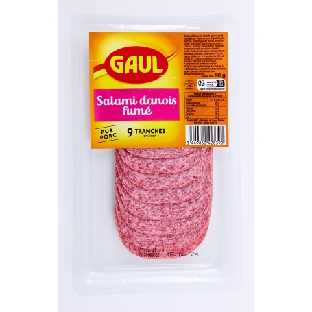 Salami danois fumé pur porc - GAUL - 90g