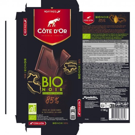 Côte d'Or Bio Noir 85% 90g