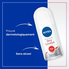 Déodorant Bille Anti-transpirant 72H Dry Comfort NIVEA le roll-on de 50ml