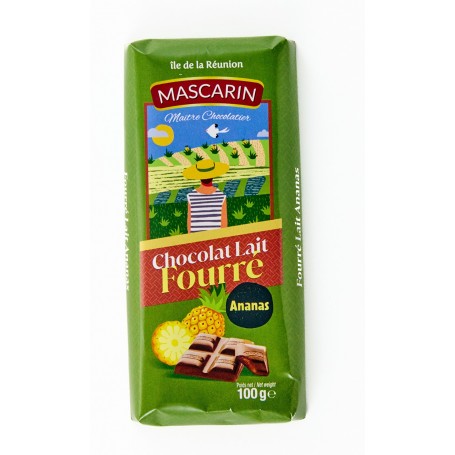 Chocolat lait fourré ananas - MASCARIN - 100g