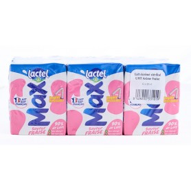 Lait écrémé stérilisé arôme fraise - Lactel - 6x20cl