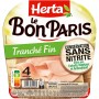 HERTA LE BON PARIS Jambon Tranché Fin sans nitrite x4 - 120g
