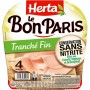 HERTA LE BON PARIS Jambon Tranché Fin sans nitrite x4 - 120g