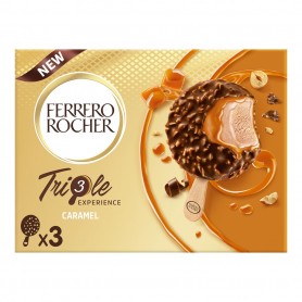 Glace bâtonnet FERRERO ROCHER Lait noisette caramel x3 - 138g