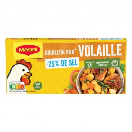 MAGGI Bouillon KUB Volaille Réduit en sel de -25% 120g