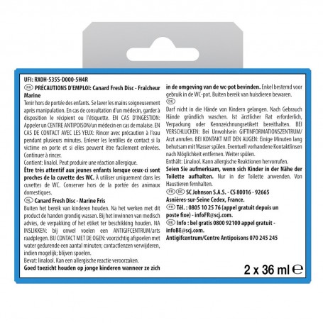 Canard® Fresh Disc® Recharges Fraîcheur Marine – 2 Recharges (12 disques au total)