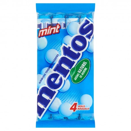 Bonbons Mentos Rouleau Menthe Multipack x4 - 152g