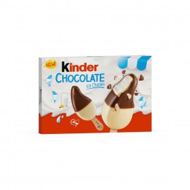 Glace bâtonnet KINDER CHOCOLAT au lait, double enrobage lait chocolat x4 - 152g