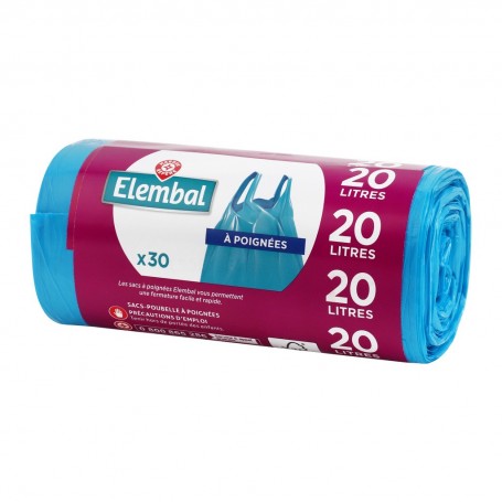 SACS POUBELLE A POIGNEES 20LX30 ELEMBAL