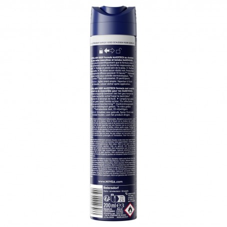 Déodorant Spray Homme Anti-transpirant 72h DEEP DARKWOOD NIVEA MEN Le spray de 200ml