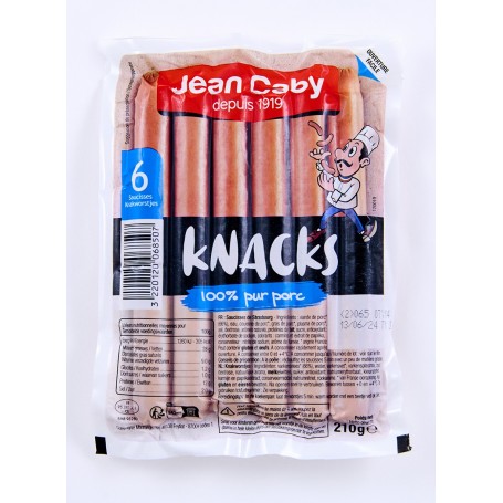 6 knacks porc - JEAN CABY - 210g