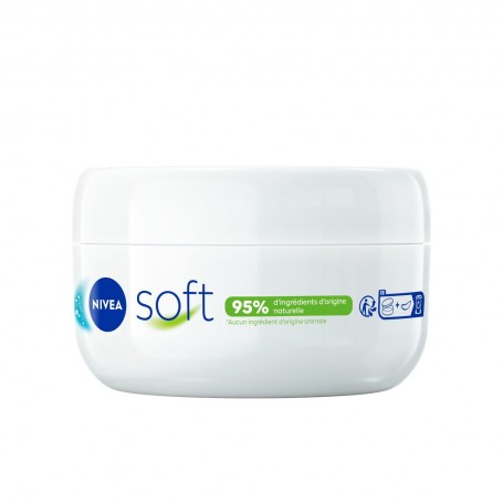 Crème Hydratante Fraîcheur Visage Corps Mains Soft NIVEA le pot de 200ml