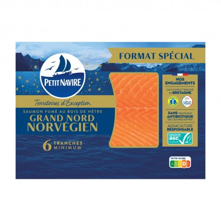 PETIT NAVIRE Saumon fumé Grand Nord Norvégien 6T mini 195g 