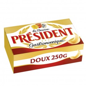 PRESIDENT BEURRE GASTRONOMIQUE DOUX 82%MG PLAQUETTE 250G