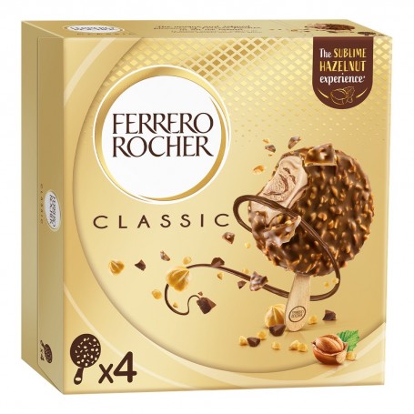 Glace bâtonnet FERRERO ROCHER Lait noisettes x4 - 200g