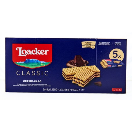 Gaufrettes croustillantes chocolat - Loacker - 5x45g
