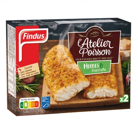 2 Colin d'Alaska Herbes  Pointe d'Ail MSC 225g