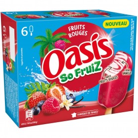 Bâtonnet OASIS SO FRUIZ vanille sauce et enrobage fruits rouges x6