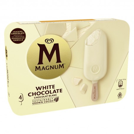 Magnum Glace Bâtonnet Chocolat Blanc 4x100ml