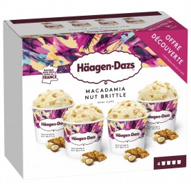 Häagen-Dazs Minipot Macadamia Nut Brittle x4 OFFRE DECOUVERTE 380ml
