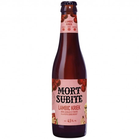 MORT SUBITE Lambic Kriek Bière Belge aromatisée cerise 33cl 4,5% Alc.