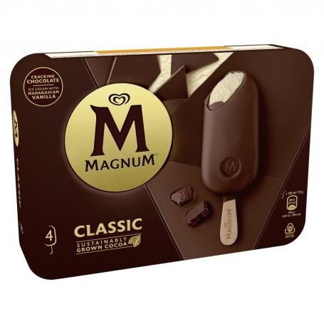 Magnum Glace Bâtonnet Vanille  Chocolat Classic 4x100ml