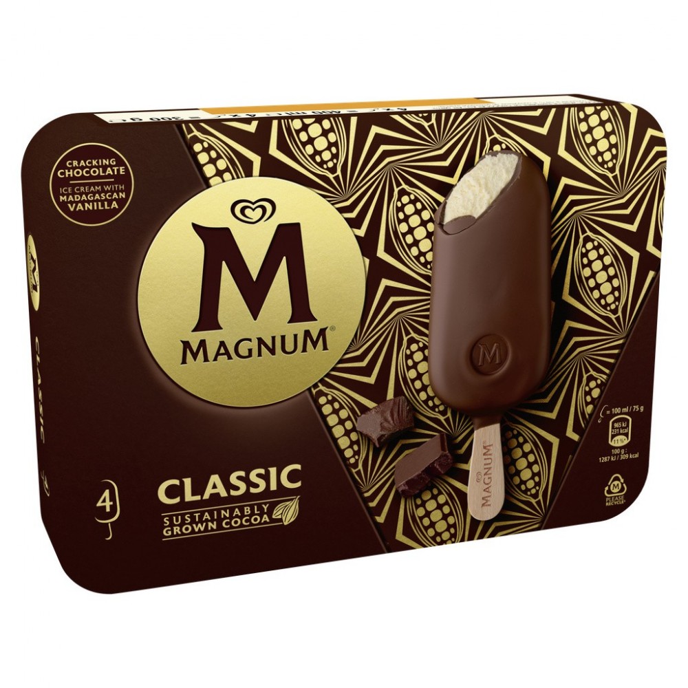 Magnum Glace B tonnet Vanille Chocolat Classic 4x100ml Drive Z eclerc