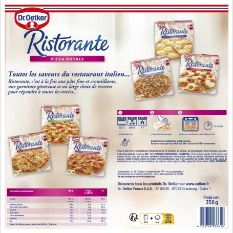 Pizza royale jambon champignons Ristorante DR. OETKER 350g