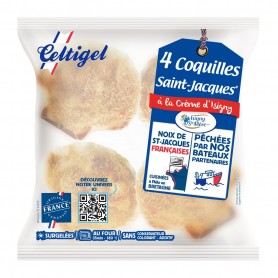 4 Coquilles St-Jacques à la crème d'Isigny / 20% de noix OFG 90g