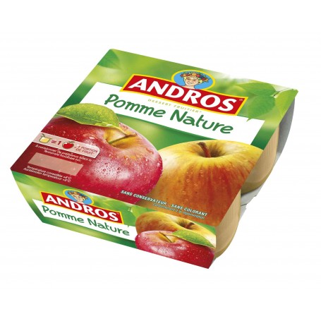 Compote de pomme nature x4 - ANDROS - 400g