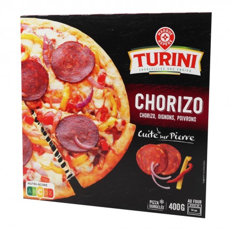 PIZZA CHORIZO CUITE SUR PIERRE 400G TURINI